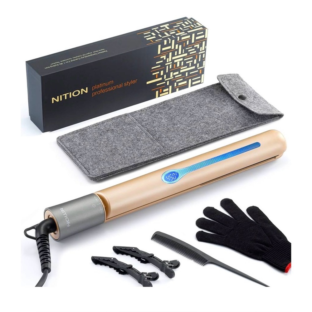 Brand New Ceramic Tourmaline Hair Straightener/Champagne Gold